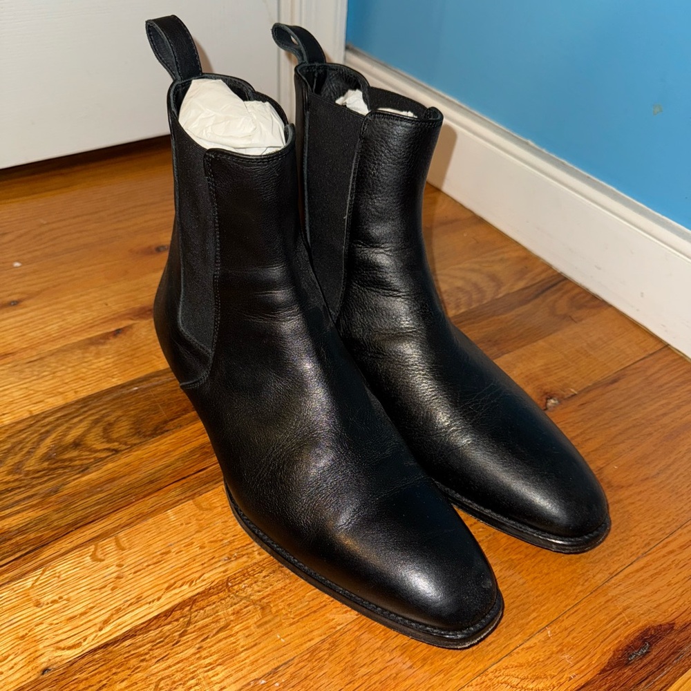 Oro Los Angeles Black Leather Chelsea boot - Size 10
